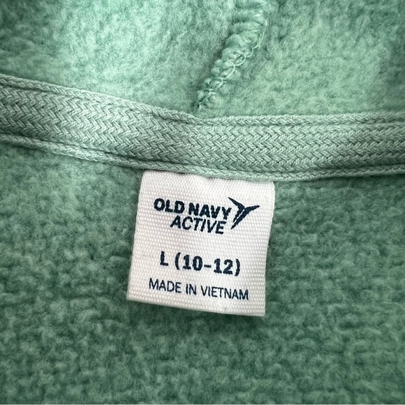 Old Navy Fleece Hoodie Green L (10-12) - Picture 3 of 5